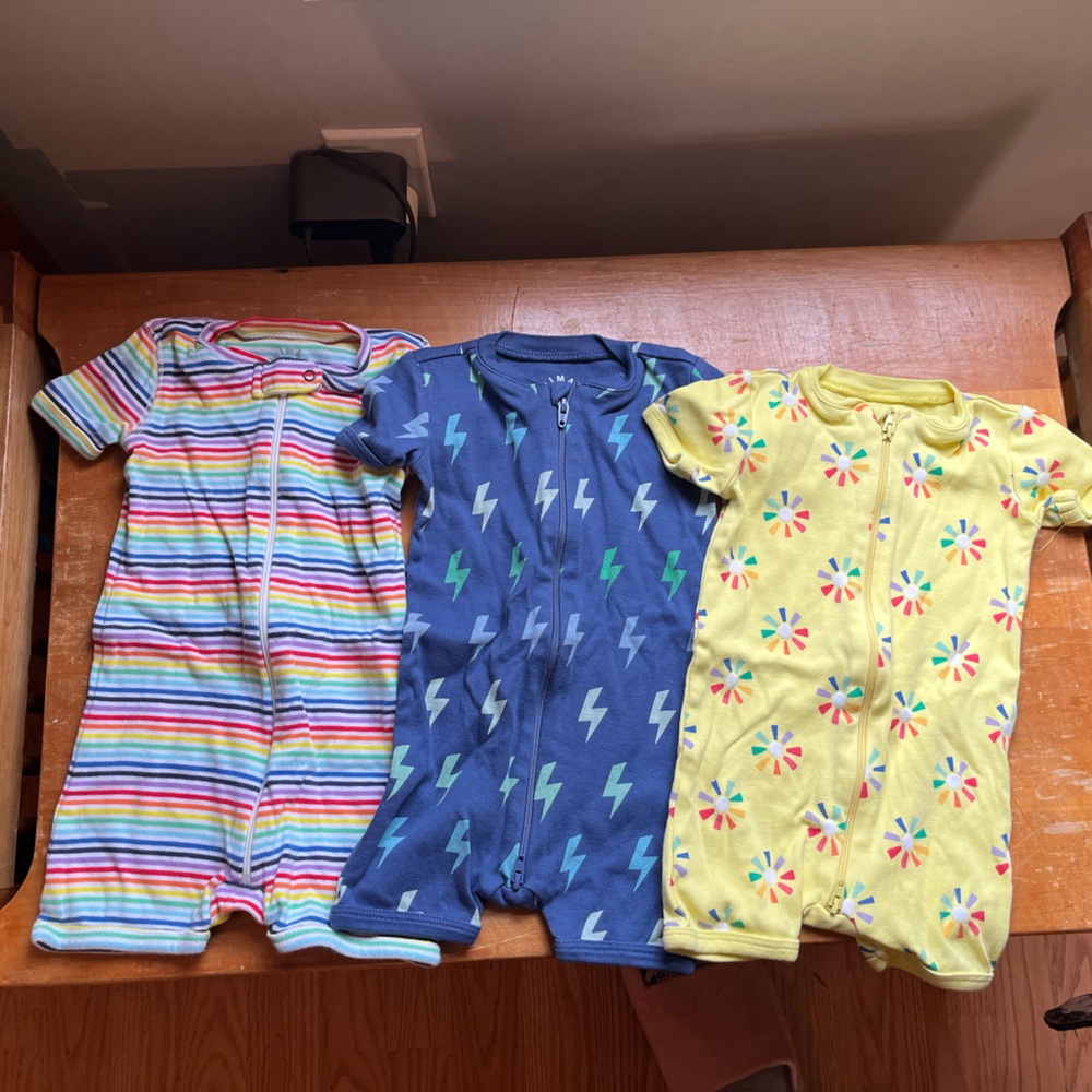 Primary Short Sleeve Zip Romper
